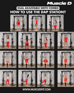 Muscle D Fitness Dual Adjustable Pulley Smith Combo – Full Body Trainer