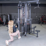 4 Stack Megatron Standard Jungle Gym - 2 Colors - Muscle D Fitness - Low Row, Lat Pulldown, Single Handle Hi/low Pulley, Double Hi/Low Pulley