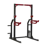 Compact Half Cage Complete Weight Kit - Muscle D Fitness - Storage Squat Rack Adjustable - Dip Handles