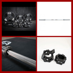 Hard Chrome Olympic Bar and Olympic Urethane Weight Plate Sets