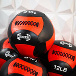 Medicine Ball / Wall Ball - Muscle D Fitness - Heavy Duty Stitching - Multi-Panel Design - 14" Diameter