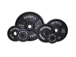 Black Cast Iron Plates ( Standard Barbell 250lb set )- Screaming Deals!