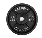 Black Cast Iron Plates ( Standard Barbell 250lb set )- Screaming Deals!