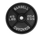 Black Cast Iron Plates ( Standard Barbell 250lb set )- Screaming Deals!