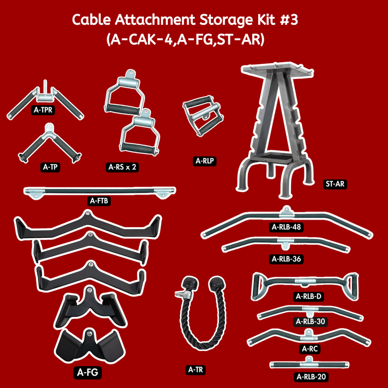 Ultimate Cable Attachment and Storage Kit - #3 - Muscle D Fitness