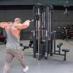 4 Stack Megatron Standard Jungle Gym - 2 Colors - Muscle D Fitness - Low Row, Lat Pulldown, Single Handle Hi/low Pulley, Double Hi/Low Pulley