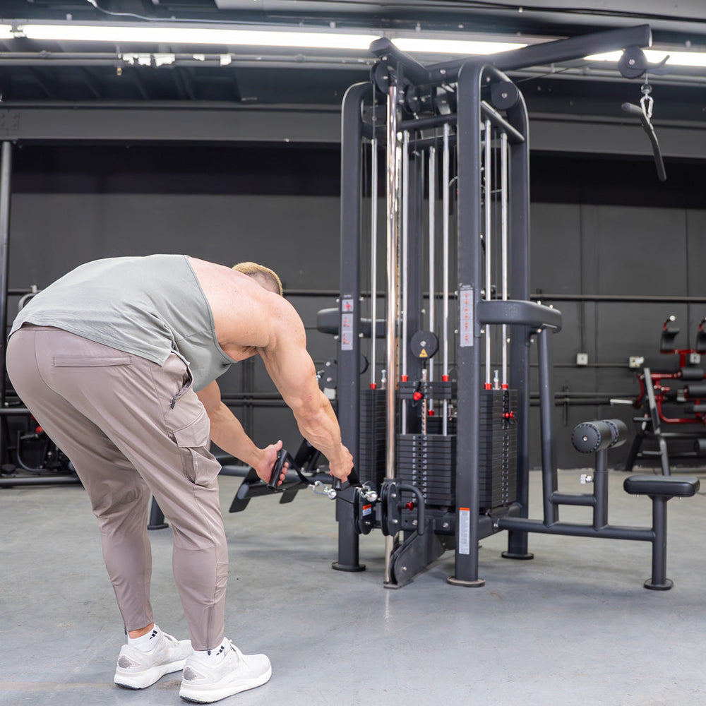 4 Stack Megatron Standard Jungle Gym - 2 Colors - Muscle D Fitness - Low Row, Lat Pulldown, Single Handle Hi/low Pulley, Double Hi/Low Pulley