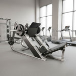 45-Degree Compact Leg Press - Muscle D Fitness - Space Saving Design, Plate Loaded, Adjustable Back Pad