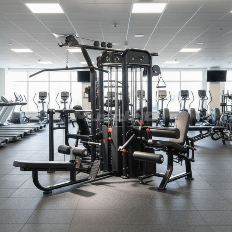 4 Stack Megatron Compact Multi-Gym  - Muscle D Fitness - Space Saving - Leg Extension & Curl, Lat Pull, Low Row, Multi-Press