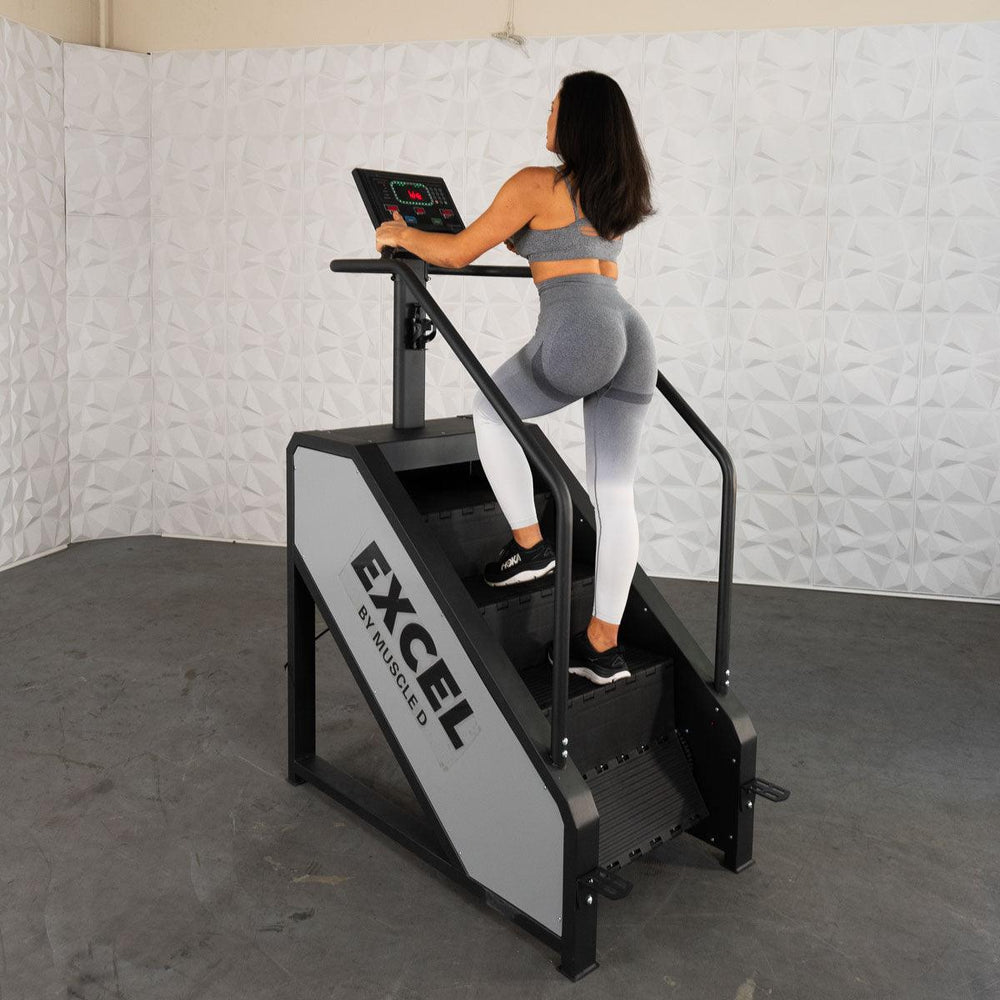 Light Commercial Stair Climber - Muscle D Fitness - Stepmill - LED Display - Heart Rate Monitor - Heavy Duty Chain Drive