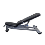 Deluxe Adjustable Bench - Muscle D Fitness - Adjustable Moveable Padded Bench Black Silver