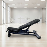 Deluxe Adjustable Bench - Muscle D Fitness - Adjustable Moveable Padded Bench Black Silver