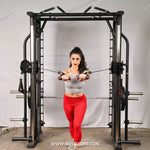 Muscle D Fitness Dual Adjustable Pulley Smith Combo – Full Body Trainer