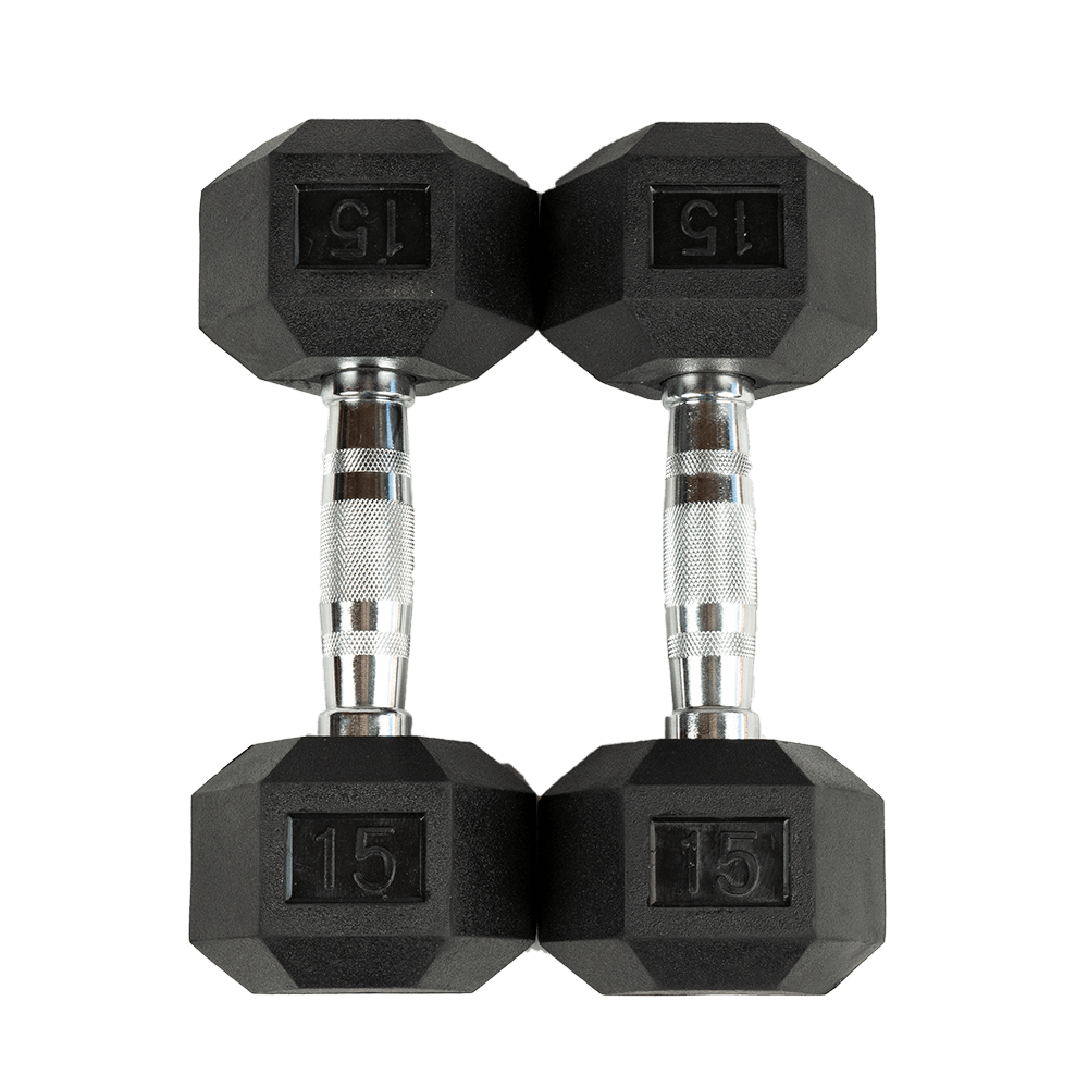Rubber Hex Head Dumbbells