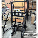 Excel Vertical Leg Press - Muscle D Fitness - Plate Load Leg Press - Adjustabe Back Pad - Weight Storage Pegs - Safety stops