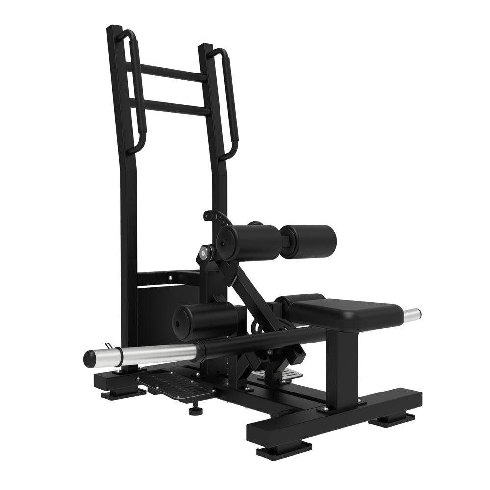 Excel Standing Hip Thrust - Muscle D Fitness - Plate Load Extension - Band Compatible - Adjustable Pads