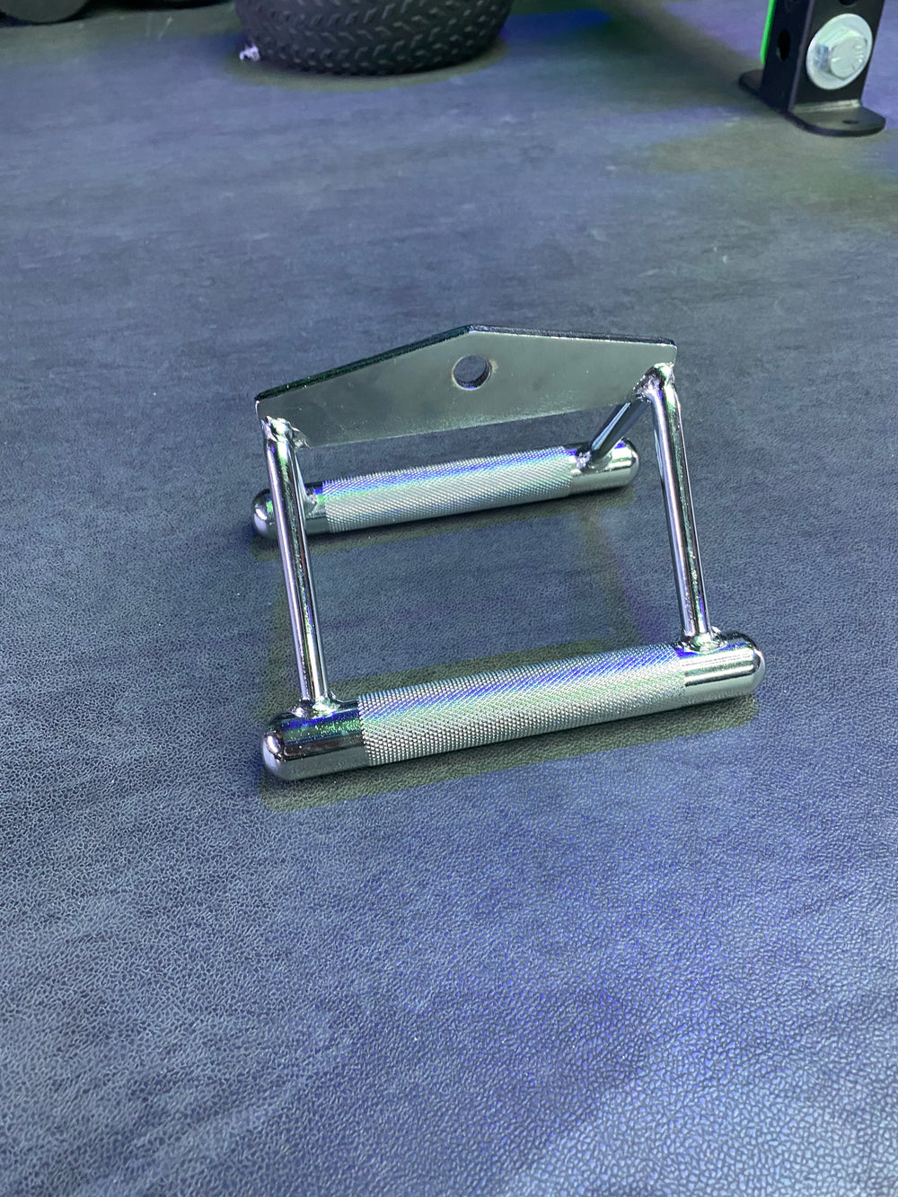 Seated Row / Close Grip Chin Cable Attachment- Triangle - Chrome Finish, Knurled Handles