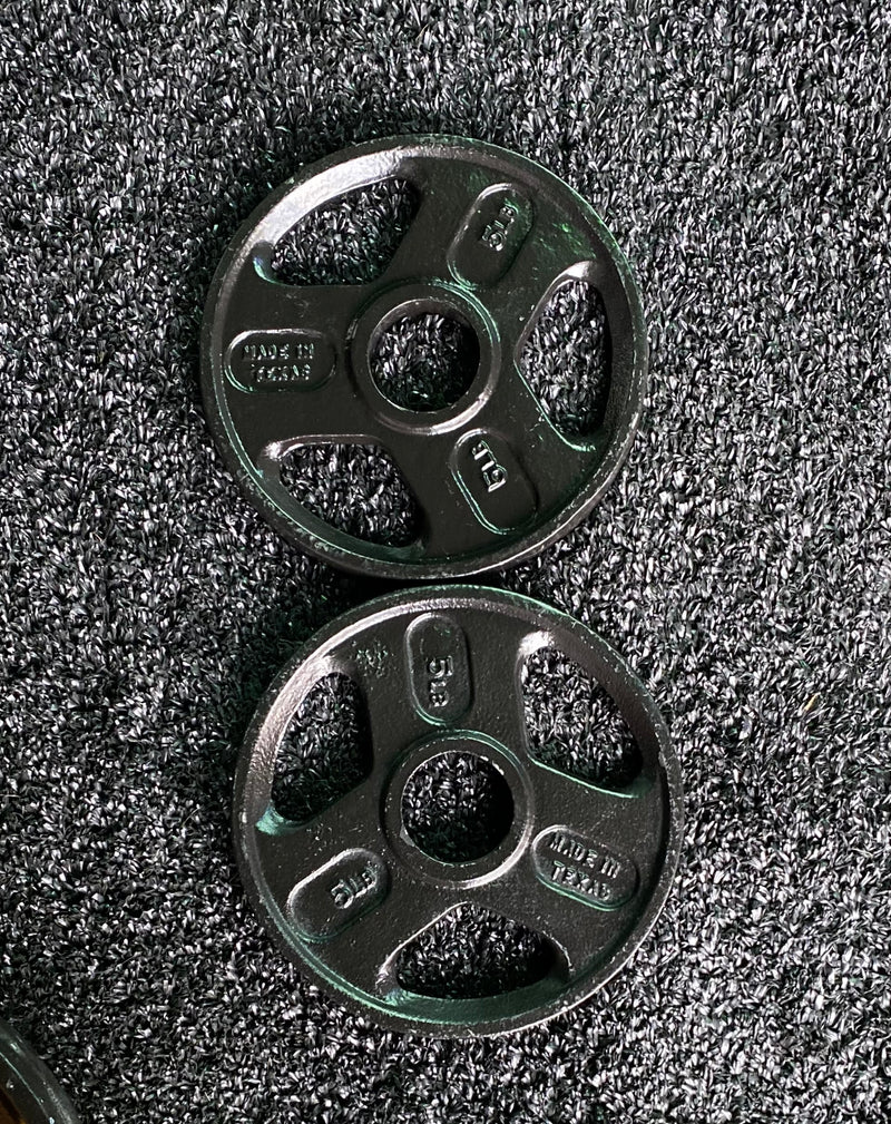 Triple-Grip Weight Plates - Durable Cast Iron for Strength Training