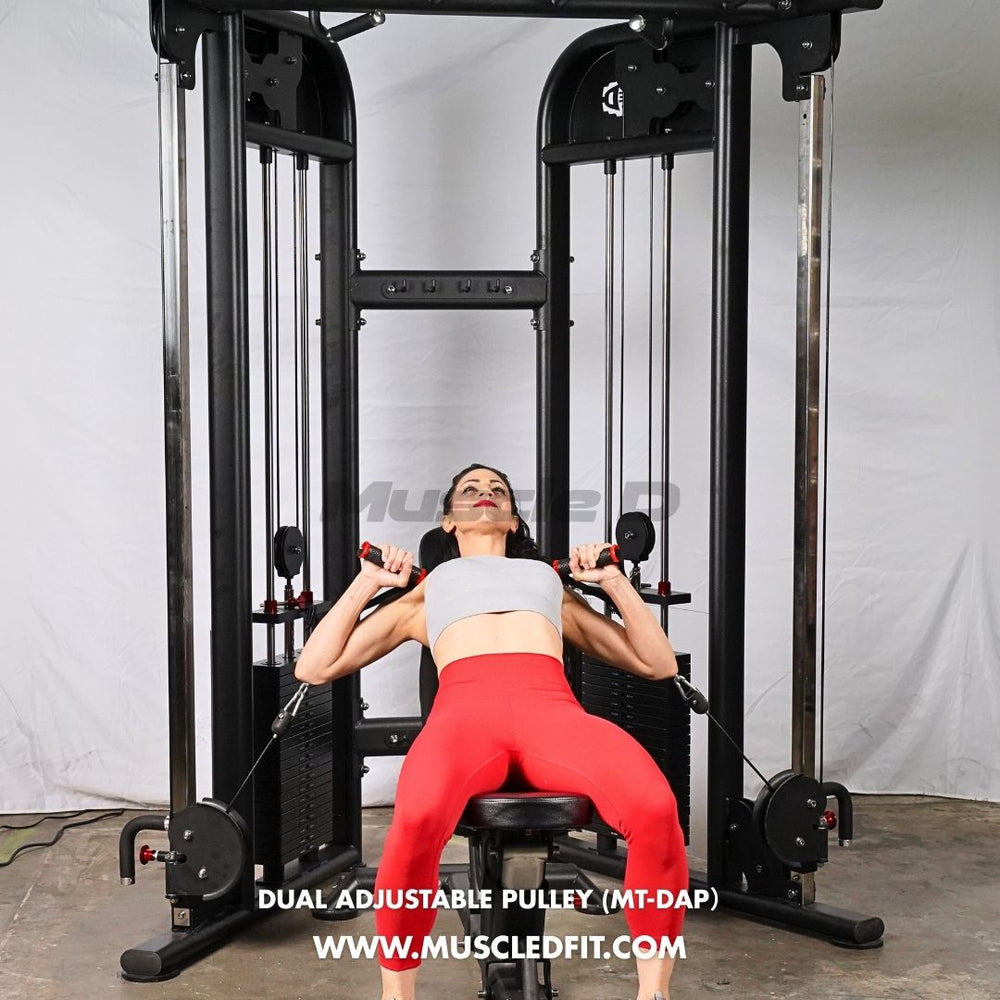 Muscle D Fitness Dual Adjustable Pulley – Two Stack Cable Machine