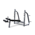 Olympic Decline Bench - Muscle D Fitness - 11 Gauge Steel - Commercial Upholstery - Weight Storage Pegs