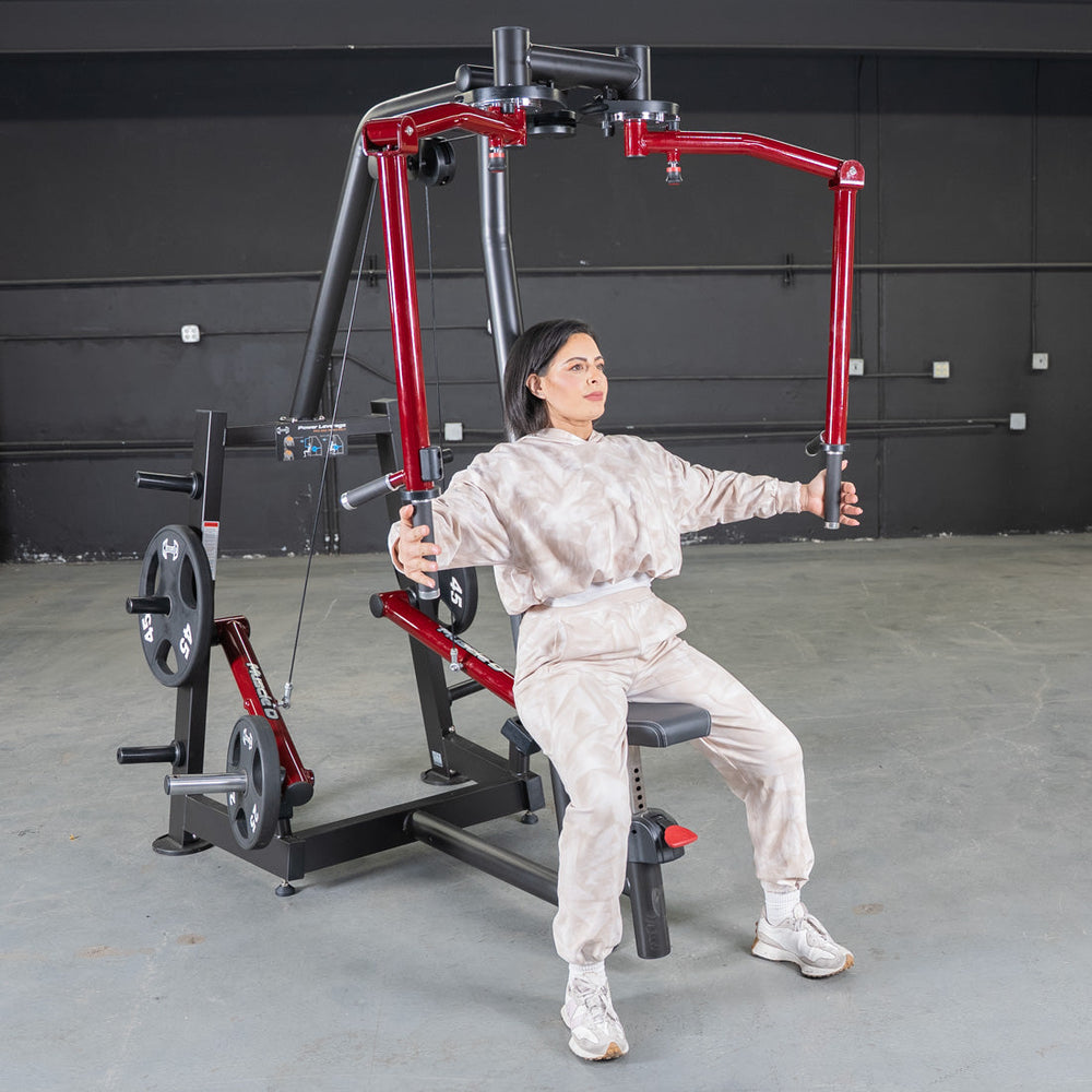 Power Leverage V2 Seated Pec Fly / Rear Delt Combo - Plate Loaded - Weight Storage Included