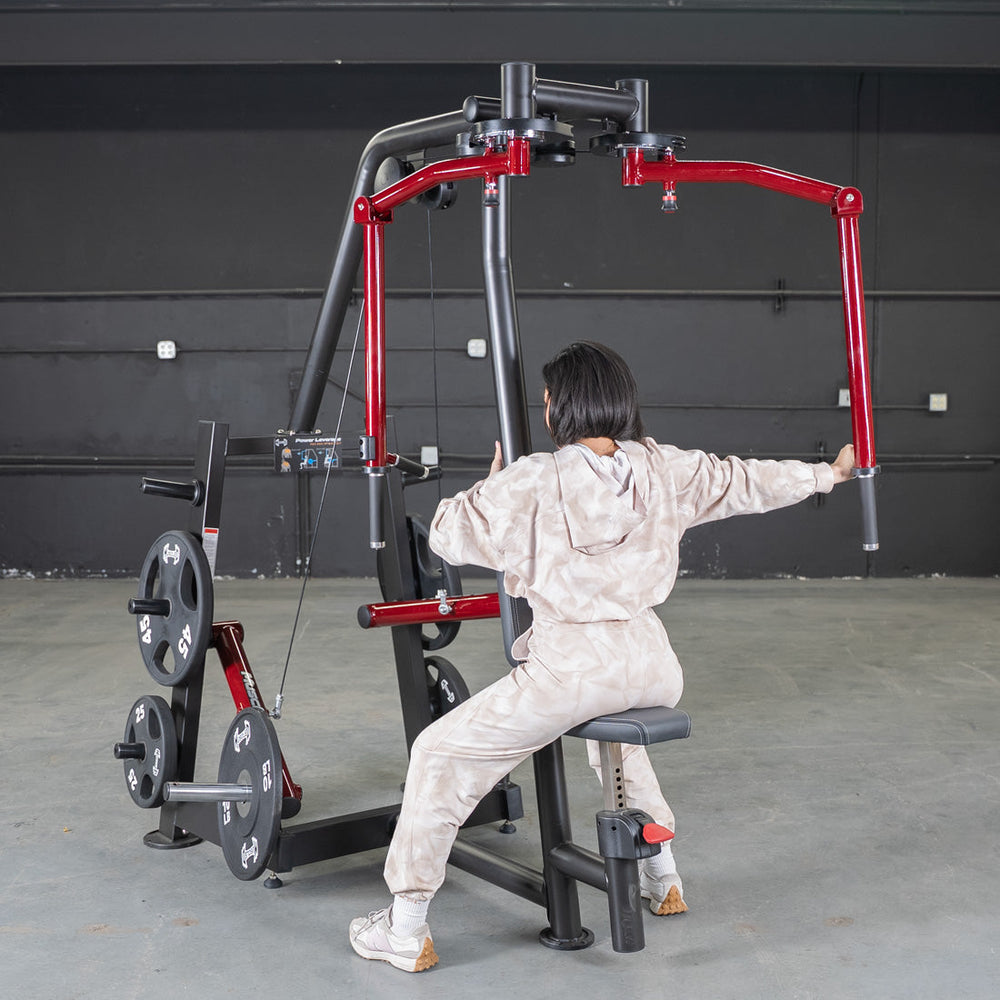 Power Leverage V2 Seated Pec Fly / Rear Delt Combo - Plate Loaded - Weight Storage Included