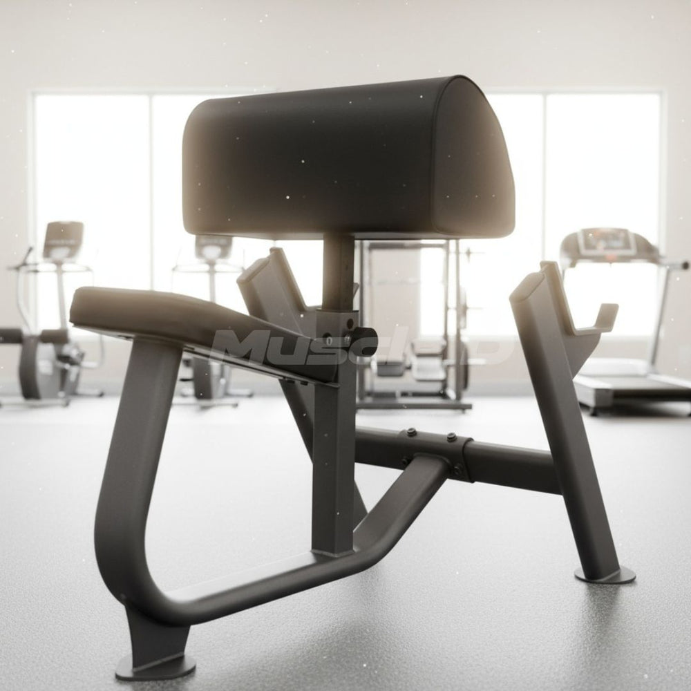 Preacher Curl Bench - Muscle D Fitness - 11 Gauge Steel - Adjustable Seat - Commercial Upholstery