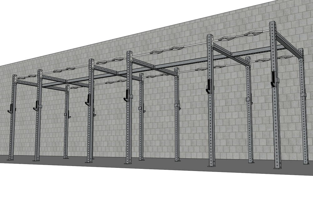 TGrip Commercial 24' Rig - 3x3 Steel - Functional Multi-Grip Pull-Up - Sandwich Style J-Hooks