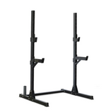 Home gym- Squat Stand - Adjustable Safety Guards - Vertical Bar Storage