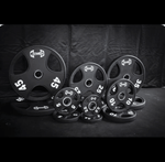 Hard Chrome Olympic Bar and Olympic Urethane Weight Plate Sets