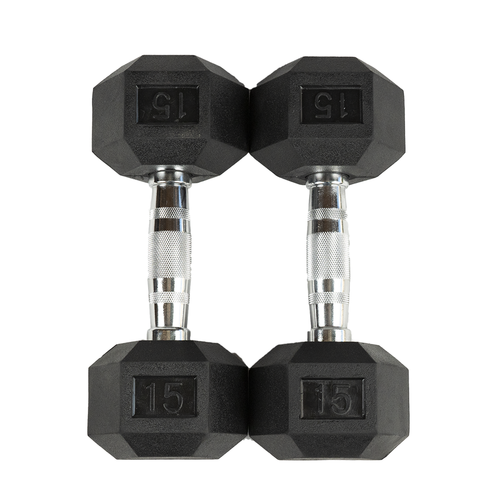 Rubber Hex Head Dumbbells