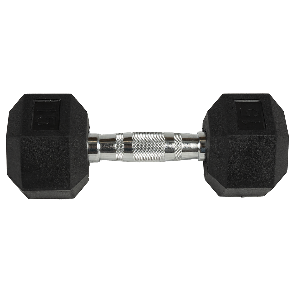 Rubber Hex Head Dumbbells